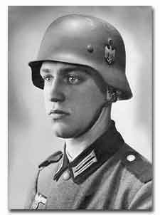 This photo of "half-Jew" Werner Goldberg, who was blond and blue-eyed, was used by a Nazi propaganda newspaper for its title page. Its caption: "The Ideal German Soldier."