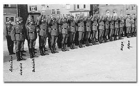 Soldiers taking the oath of allegiance to Hitler