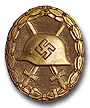 Wound Badge in Gold.  Received by a combatant after the fifth wound.  Courtesy of Bill Shea.